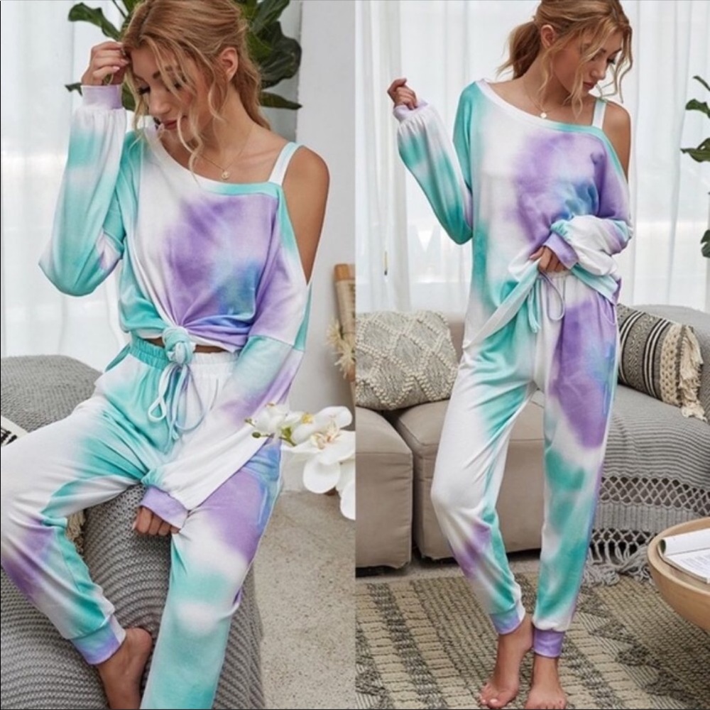 Amazing💜💙Tie-dye loungewear 2-piece set- Stun!!